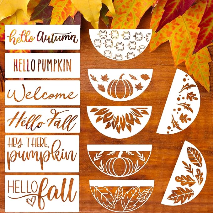 Fall Stencils for Painting on Wood Pumpkin Stencil Fall Leaves Maple Stencil by zosylley