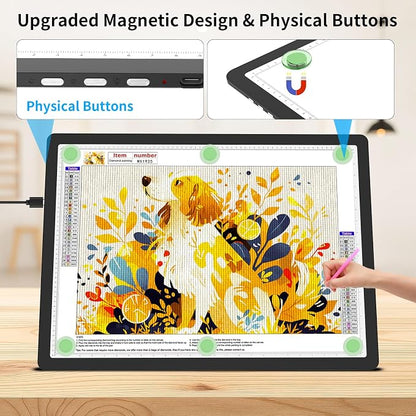 TOHETO A2 Light Pad 25.2''x18.4'', Large Magnetic LED Light Board - Image 3