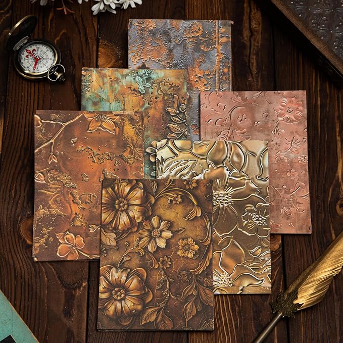 Vintage Floral Scrapbook Paper Set, Scrapbooking, DIY Crafts, and Art Supplies - Image 4