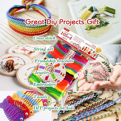 Embroidery Floss Rainbow Color 109 Skeins Per Pack Cross Stitch Threads - Image 7