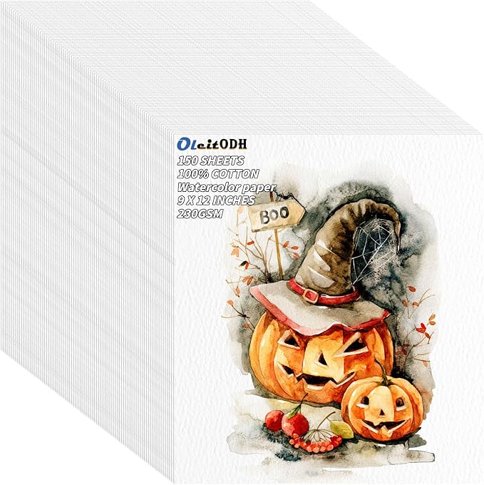 150 Sheets Cotton Watercolor Paper Pad-230GSM Art Paper-9 x 12 inch Painting & - Image 8