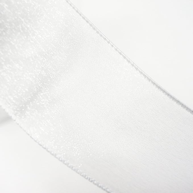 CT CRAFT LLC Sheer Organza Wired Ribbon 2.5" x 50Yards White - Image 4