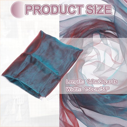 MECCANIXITY Iridescent Sheer Organza Fabric, 2 Yards x 59 Inches Solid - Image 2