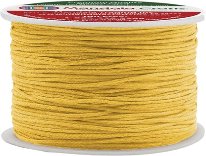 Mandala Crafts 1mm 109 Yards Light Gold Cotton Waxed Cord by MandalaCrafts