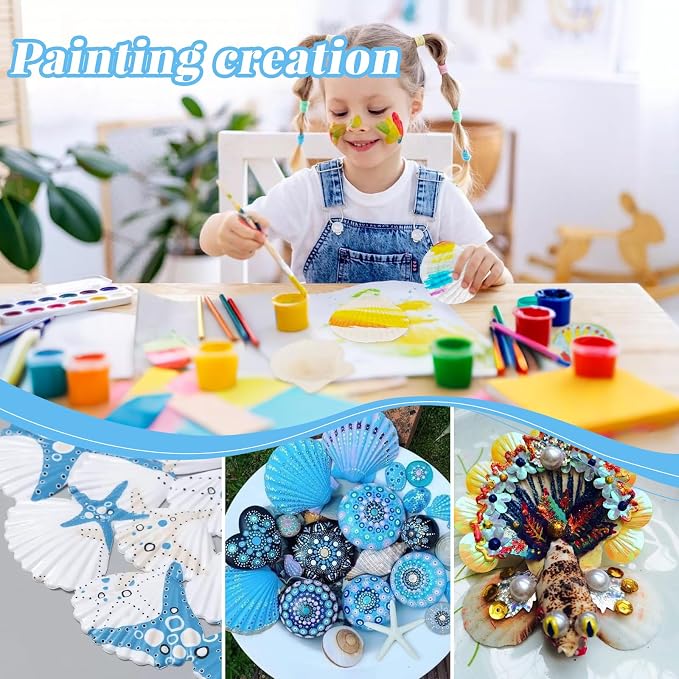LUCKY BABY 16pcs Scallop Shells White Natural Sea Shells - Image 4