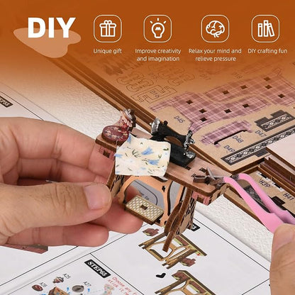 Book Nook Kit - Sewing Room DIY Miniature House Dollhouse Kit - Image 6