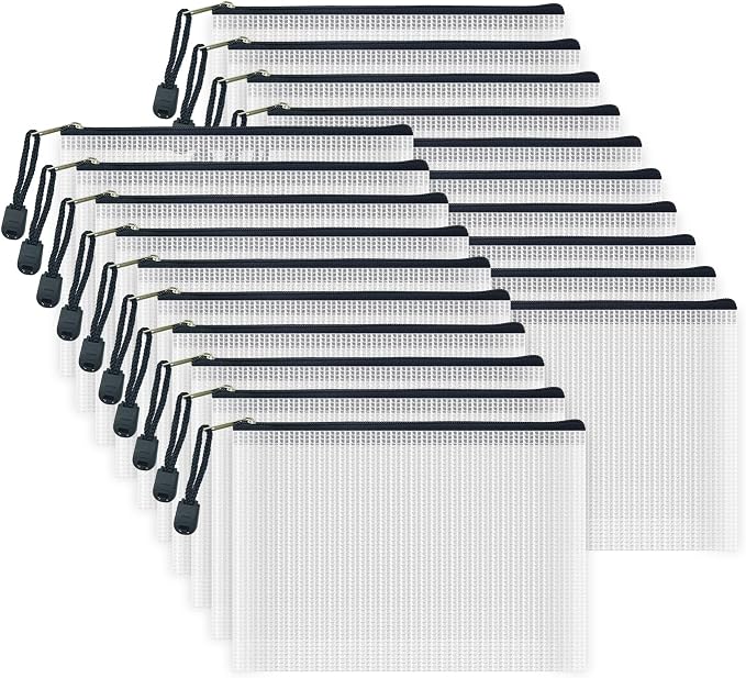 AUSTARK 20 Pcs Zipper File Bags, Plastic Mesh Pouch, Board Game Storage by AUSTARK