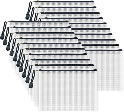 AUSTARK 20 Pcs Zipper File Bags, Plastic Mesh Pouch, Board Game Storage by AUSTARK