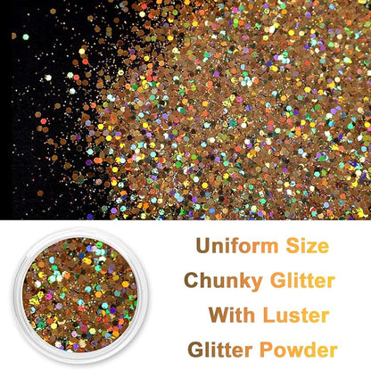 Renfio Holographic Glitter, 2.11oz/60g Mix Ultra Fine Glitter - Image 2