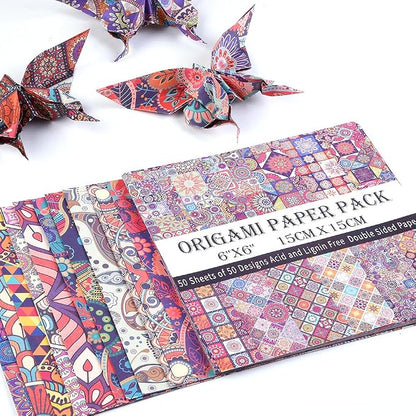 Origami Paper Kit 100 Sheets 70GSM 6 Inch Square Double Sided Color 100 Vivid - Image 4