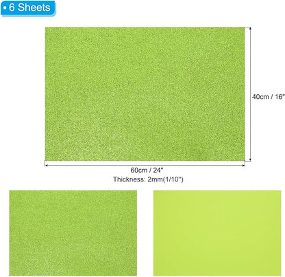 PATIKIL 2mm Thick Non Adhesive Glitter Foam Sheet 16x24inch Green, EVA Shiny - Image 2