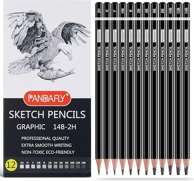 PANDAFLY Professional Drawing Sketching Pencil Set by PANDAFLYArtSupplies