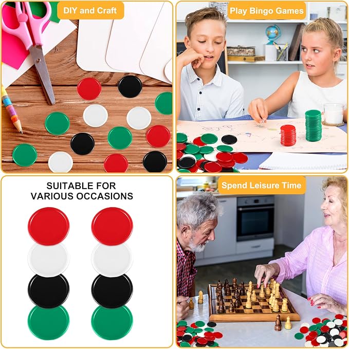 Coopay 1 1/2 Inches Plastic Poker Chips Learning Counters Disks Bingo Chip - Image 7