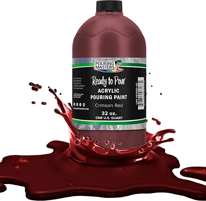 POURING MASTERS Crimson Red Acrylic Ready to Pour Pouring Paint by Pouring+Masters