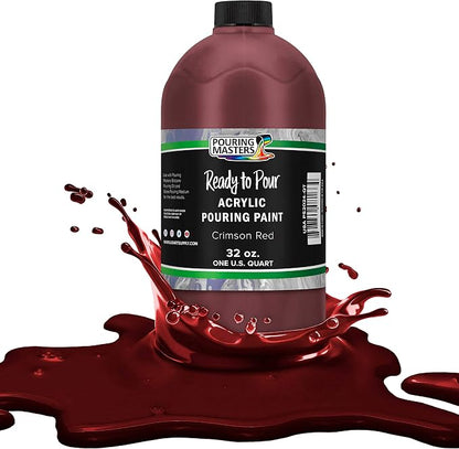 POURING MASTERS Crimson Red Acrylic Ready to Pour Pouring Paint by Pouring+Masters
