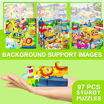 Magnetic Puzzles for Kids Ages 4-8, 3 in 1 Cartoon Jigsaw Puzzle Book, Toddlers - Image 6