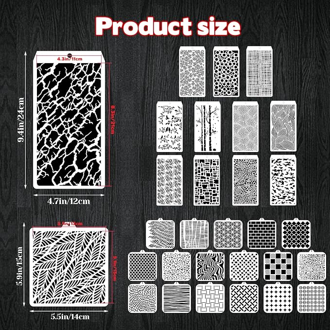 30 Pcs Abstract Layering Stencils - Image 2