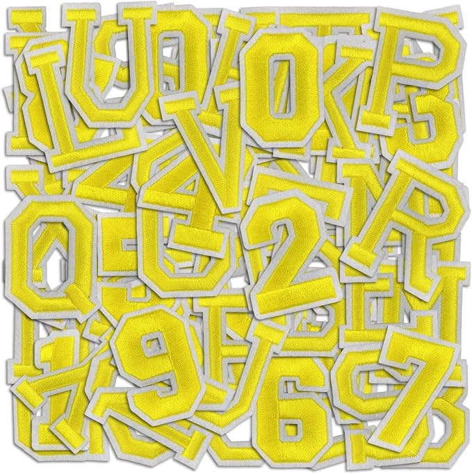 Letter and Number Iron On Patches, A-Z Alphabet and Numbers 0-9 Embroidery by Cazzon