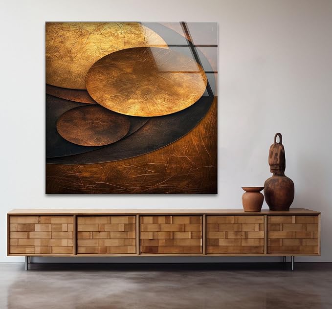 My Photostation.com 24Wx30H'' Bronze Art Deco Geometric Motifs Glass Wall Art - Image 9