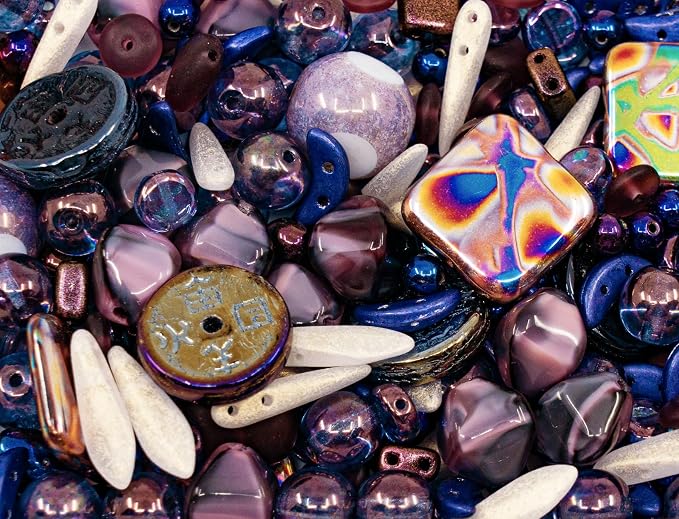 1.4oz Limited Mix of Czech Glass Beads Table Cut, Matte and Glossy, Faceted - Image 3