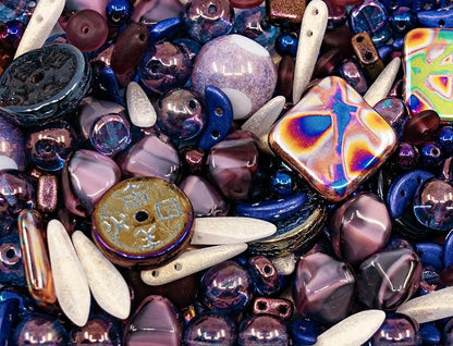 1.4oz Limited Mix of Czech Glass Beads Table Cut, Matte and Glossy, Faceted - Image 3