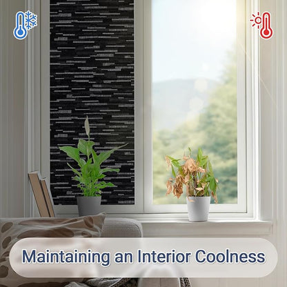 Haton Blackout Window Film, Sun Light Blocking Frosted Privacy - Image 7