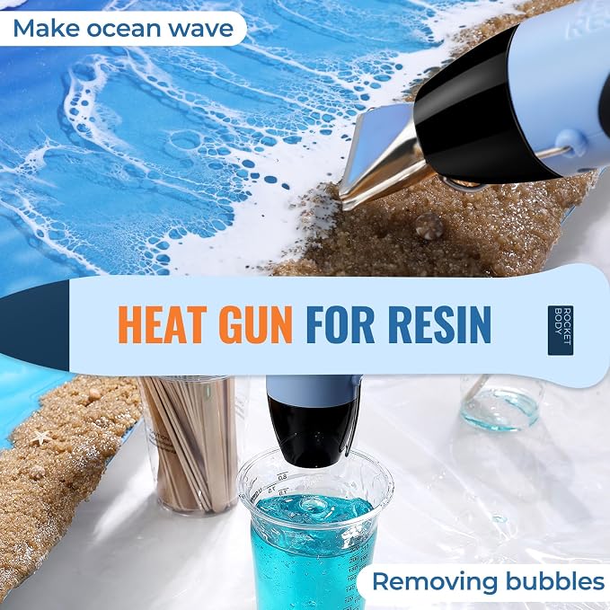 LET’S Resin Heat Gun for Crafting, 350W Fast Heat Dual Temp Hot Air Gun - Image 4