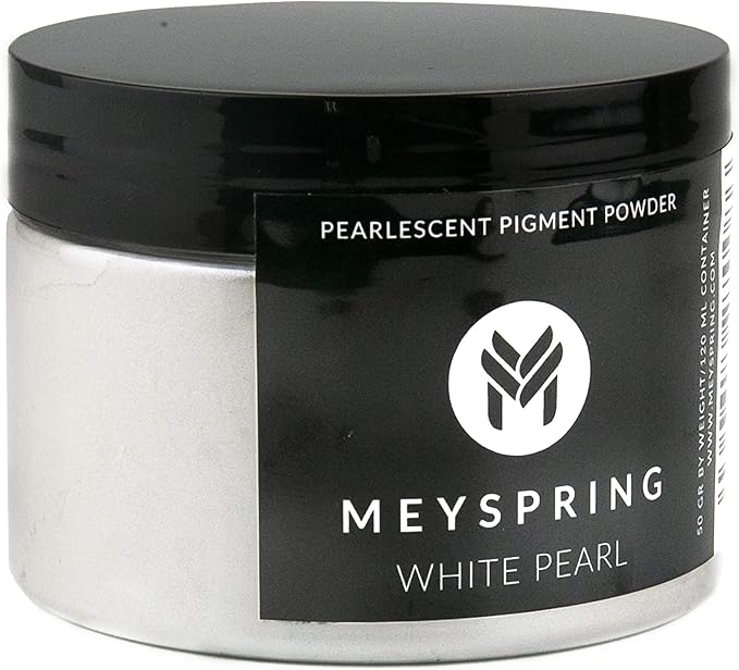 MEYSPRING White Pearl Mica Powder - 50g - White Resin Art Pigment - Mica Powder by MEYSPRING