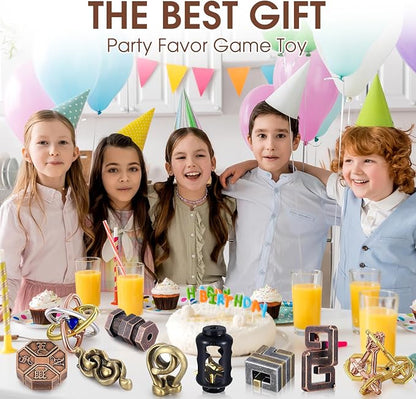 Wettarn 9 Pcs Metal Brain Teaser Puzzles Teaser 3D Steel Puzzle - Image 6