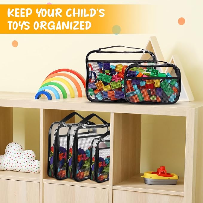 8 Packs Toy Storage Bags with Zipper, Reusable Clear PVC Board Game Storage - Image 5