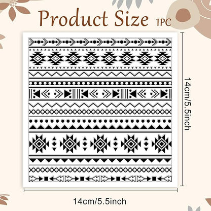 CHGCRAFT Tribal Elements Style Polymer Clay Texture Sheets Aztec Pattern - Image 2