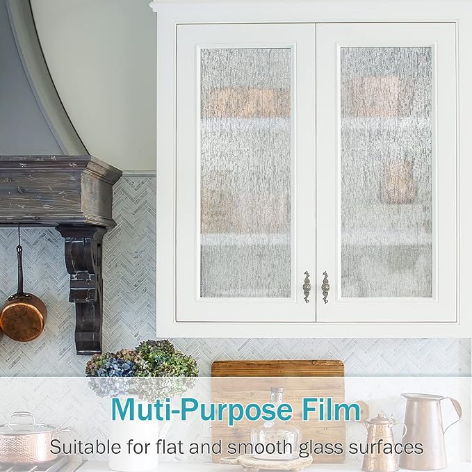 VELIMAX Rain Glass Window Film Privacy Static Window Clings Decorative Glass - Image 6