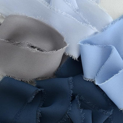 TONIFUL 4 Rolls Silk Chiffon Ribbon, 1-1/2 Inch x 22yds, Dusty Blue Chiffon - Image 4