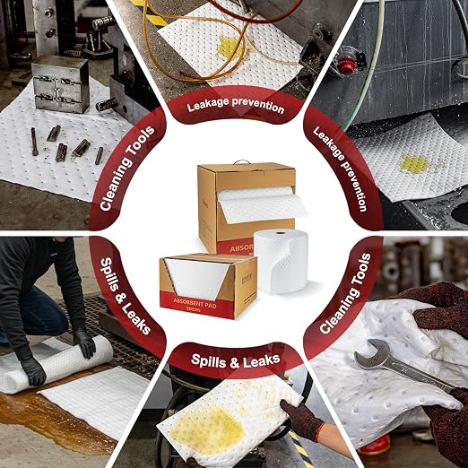 Oil Absorbent Pads | 16"x20" Oil-Only Spill Mat 100-Pack | Industrial Spill - Image 7