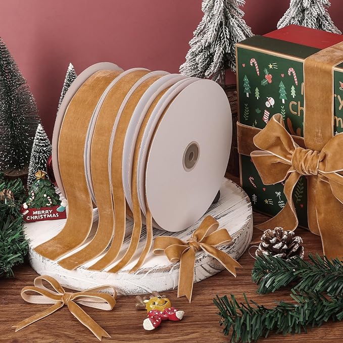 Dusty Green Velvet Ribbon, Hair Bows, Handmade Craft and Christmas, Wedding - Image 5