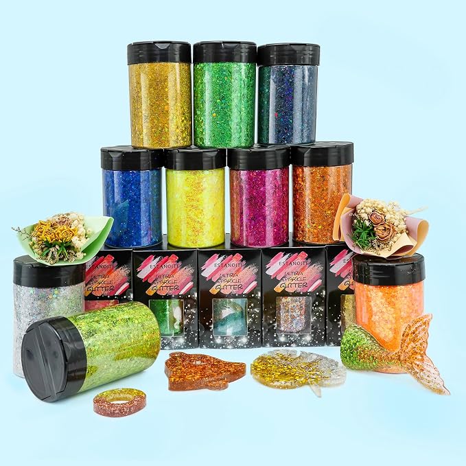 Laser Black Chunky & Fine Iridescent Glitter Mix, 160G/5.64OZ - Image 4