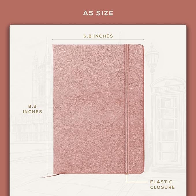Beechmore Books A5 Sketch Book – 5.8"x8.3" Premium Vegan Leather Hardcover - Image 3