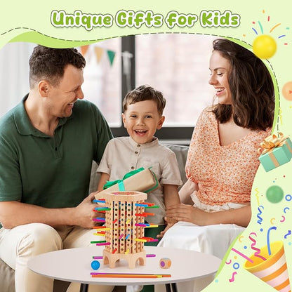 Montessori Game Wooden Board Game, 36 Colorful Wooden Sticks Dice Game - Image 4