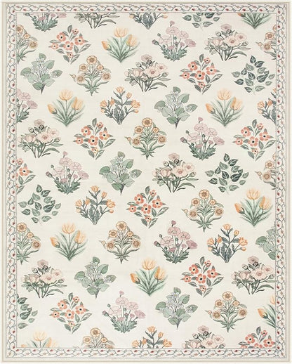 Wonnitar Floral Washable 8X10 Area Rugs, Soft Large Rugs - Image 8