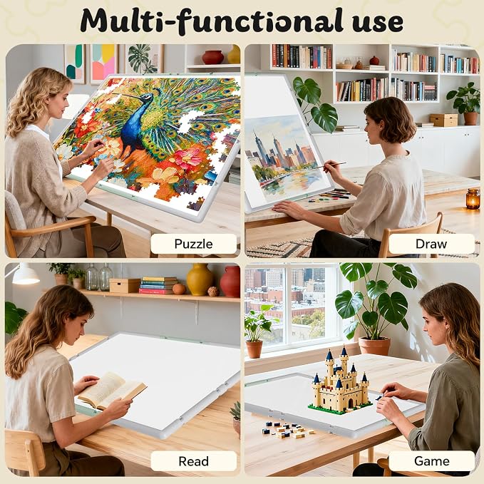 2000 Pieces Puzzle Board 3-in-1 Double-Sided & Rotating & Tilting, Plastic - Image 9