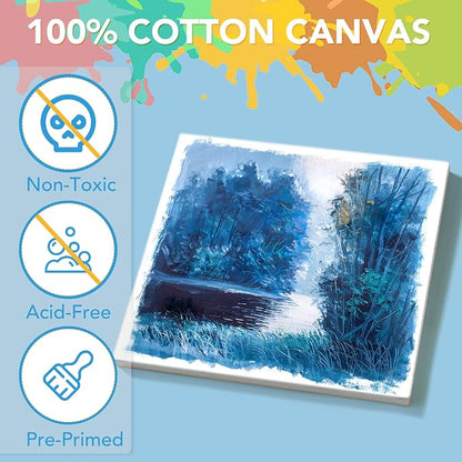 ESRICH Mini Canvases for Painting, 4x4In Canvas in Bulk 24Pack, 2/5In Profile - Image 3