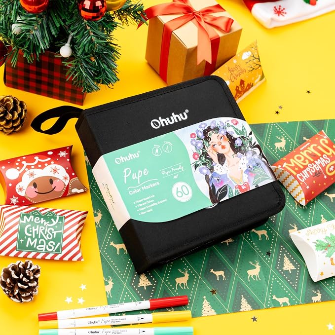 Ohuhu Markers Paper-friendly No Peeling Water-based 60 Colors Dual Brush - Image 8