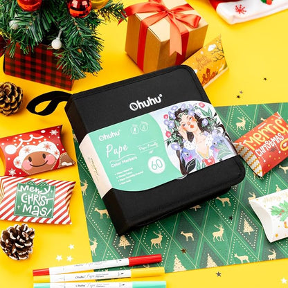 Ohuhu Markers Paper-friendly No Peeling Water-based 60 Colors Dual Brush - Image 8