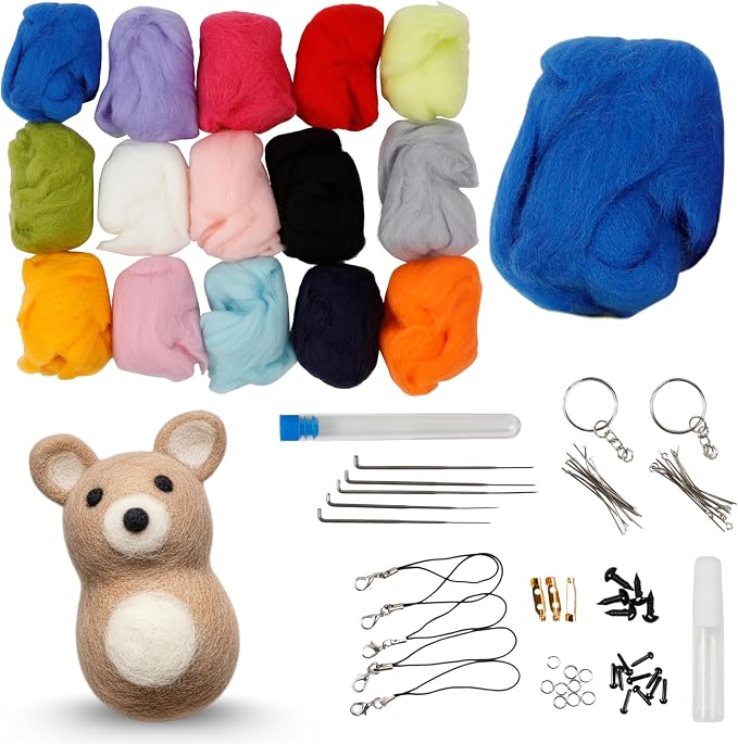 Incraftables Felting Needles Wool Roving Kit by Incraftables