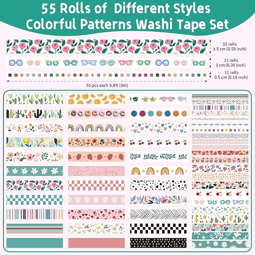 55 Rolls Holiday Washi Tape Set - Image 2