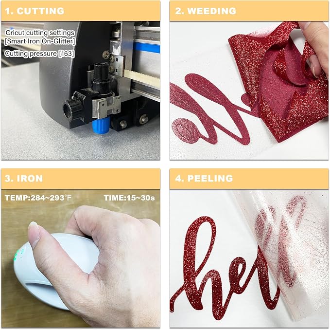 Glitter HTV Heat Transfer Vinyl Rolls- 10" x 8ft. Glitter HTV - Image 4