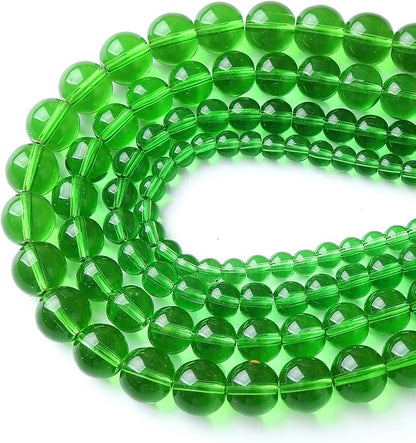 32pcs 12mm Smooth Green Crystal Glass Quartz Beads Round Loose Beads - Image 2