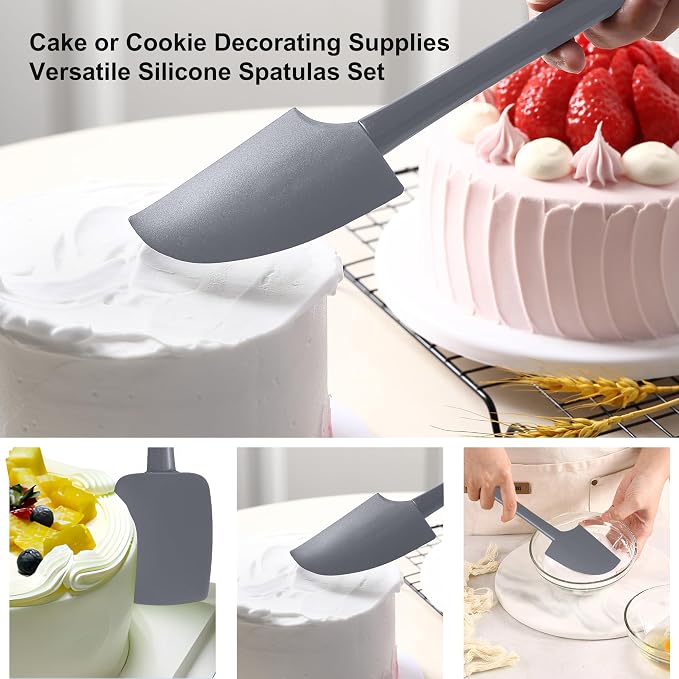 Premium Silicone Spatula Set, Flexible Heat Resistant Non-slip Handle Baking - Image 5