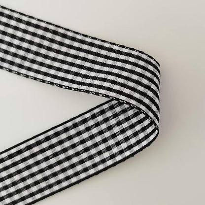 1 Inch Black and White Woven Edge Gingham Ribbon 25 Yards Each Roll 100% - Image 9