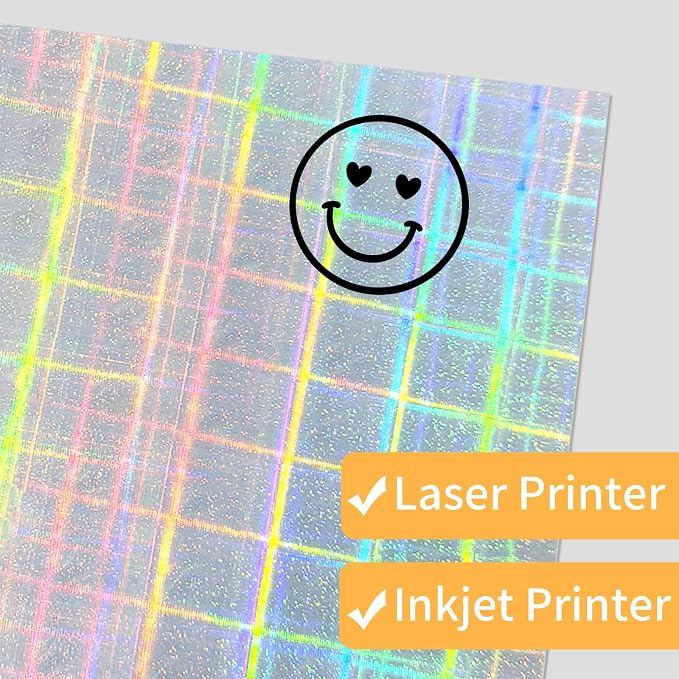 Printable Sticker Paper, 20 Sheets Printable Holographic Sticker Paper - Image 3